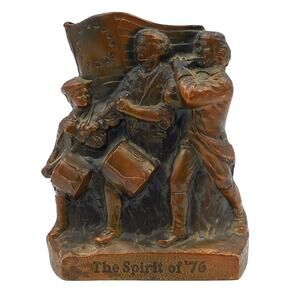 VTG "SPIRIT OF '76" Bank Bronze 1974 Banthrico Brand. Patriotic USA July 4th 6"